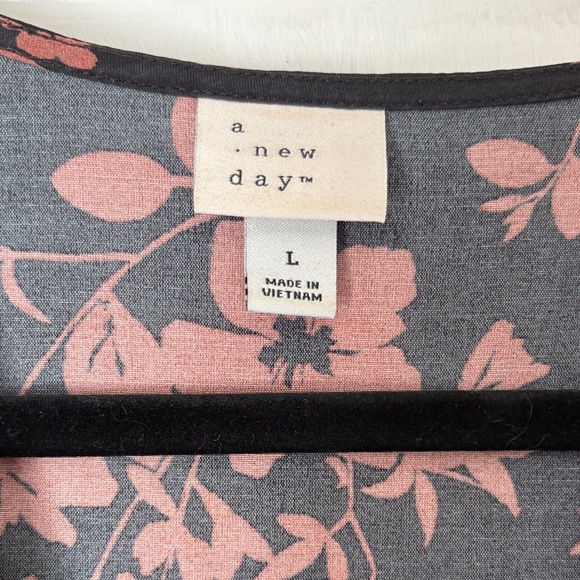 A New Day Black and Tan Floral Midi Dress - Picture 2 of 5